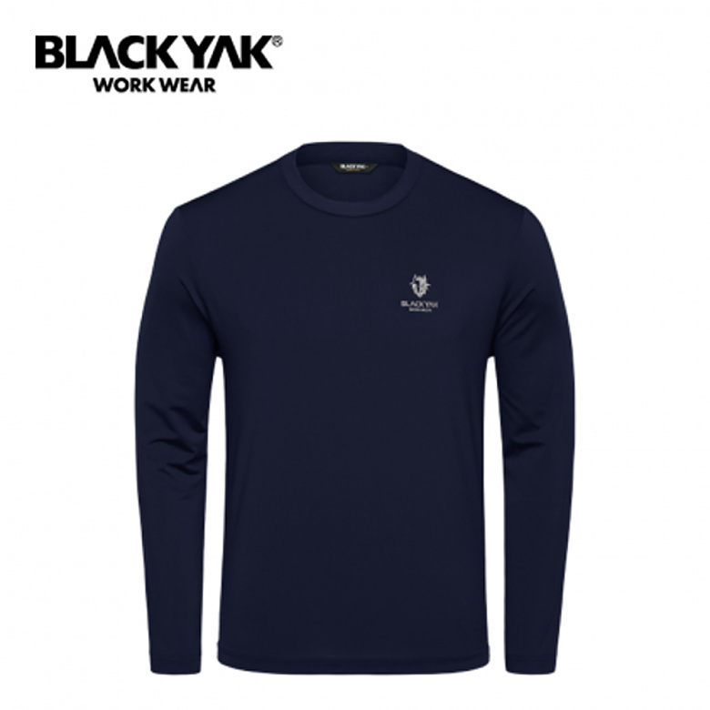 블랙야크(BLACKYAK) 블랙야크 여름 쿨링 긴팔 S-라운드티셔츠2(네이비)