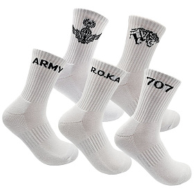 쿠닌(QOONIN) 쿠닌 군인 군대 밀리터리 스포츠 중목 두꺼운 양말 ARMY ROKA 707 공수윙 (3켤레SET)