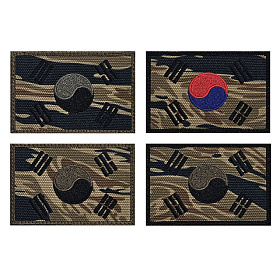 쿠닌(QOONIN) 쿠닌 탄 타이거 스트라이프 태극기 패치 와펜