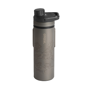 그레일(GRAYL) 그레일 휴대용 정수 물병 울트라프레스 500ml 티타늄 (블랙커버)