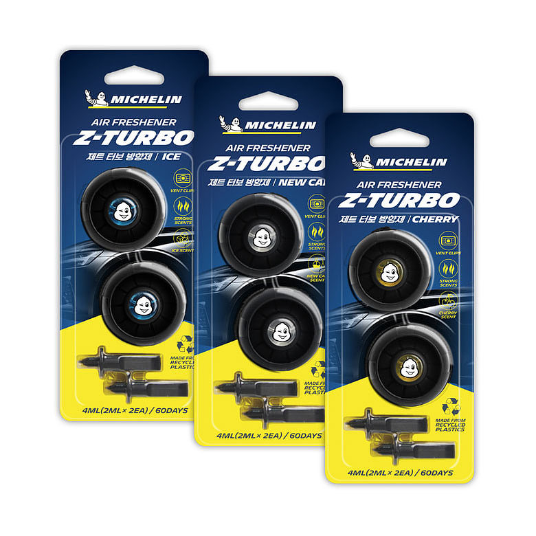 미쉐린(MICHELIN) 미쉐린 차량용 벤트형 송풍구 방향제 Z-TURBO (2P)