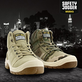 세이프티조거(SAFETY JOGGER) 세이프티조거 캔버스 카모 5인치 안전화 데저트