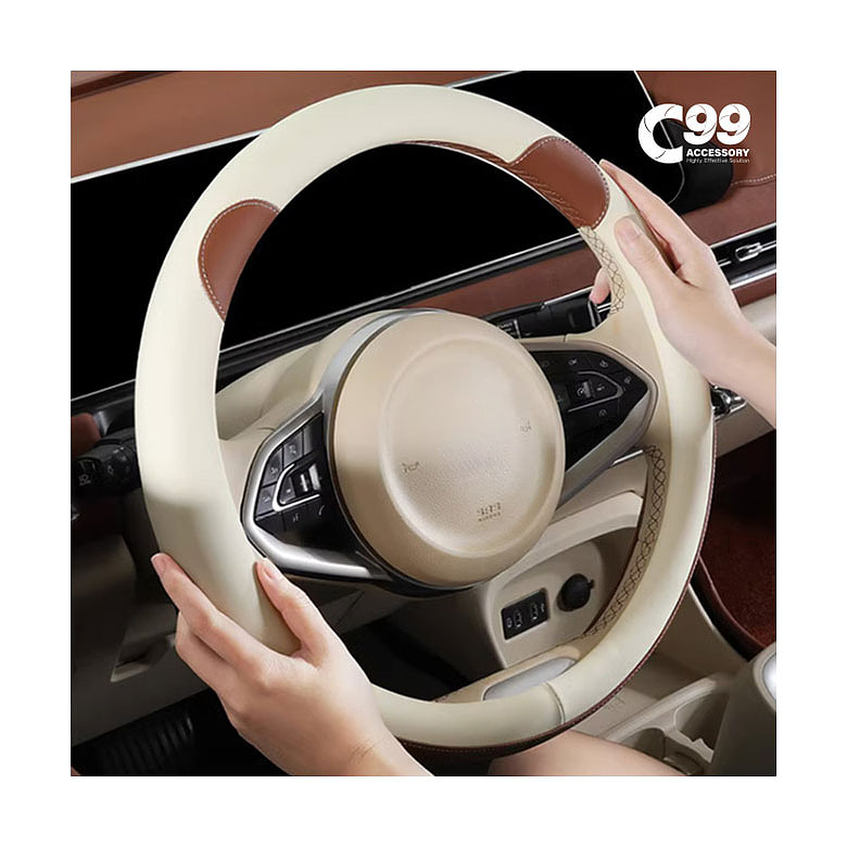 C99(C99) C99 투톤 곰돌이 자동차 핸들커버 370mm~380mm 공용
