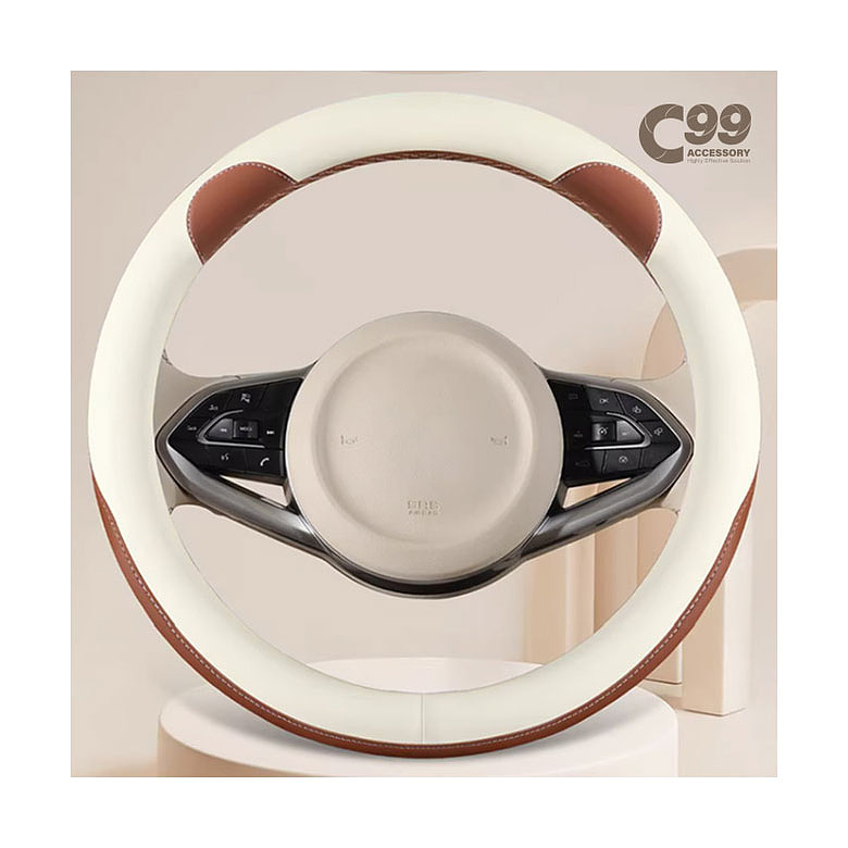C99(C99) C99 투톤 곰돌이 자동차 핸들커버 370mm~380mm 공용