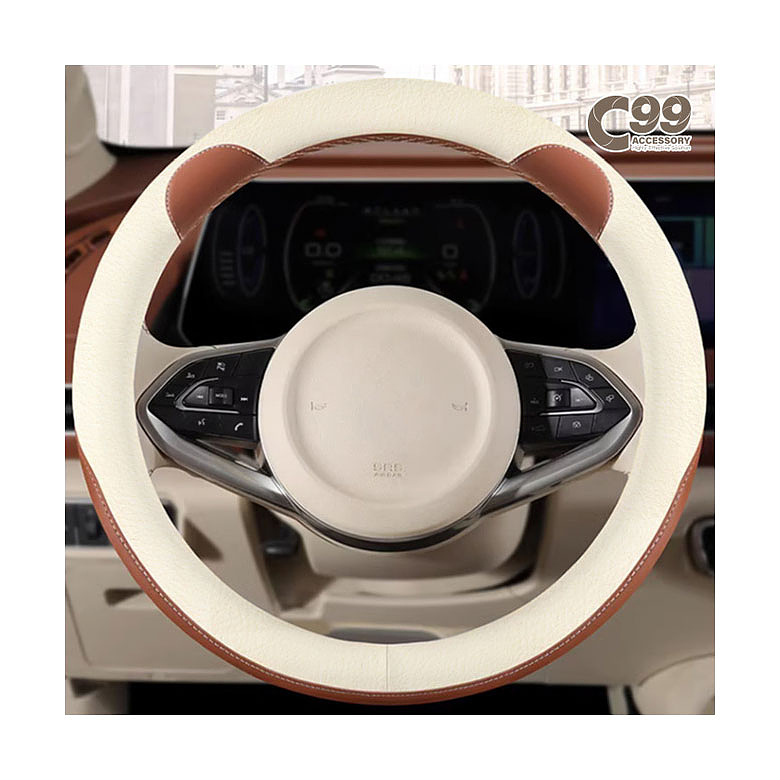 C99(C99) C99 투톤 곰돌이 자동차 핸들커버 370mm~380mm 공용