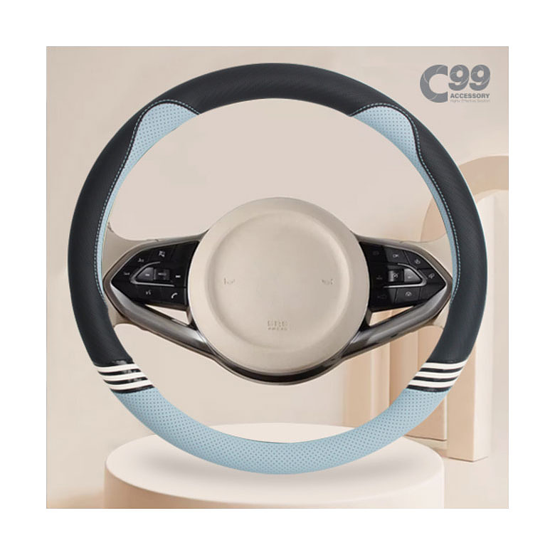 C99(C99) C99 투톤 야옹이 자동차 핸들커버 370mm~380mm 공용