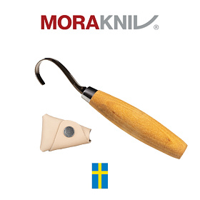 모라 나이프(Morakniv) 모라나이프 우드카빙 스푼나이프 164 오른손용 조각도 +가죽쉬스