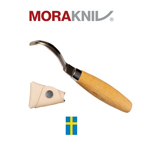 모라 나이프(Morakniv) 모라나이프 우드카빙 스푼나이프 163 양날 조각도 +가죽쉬스