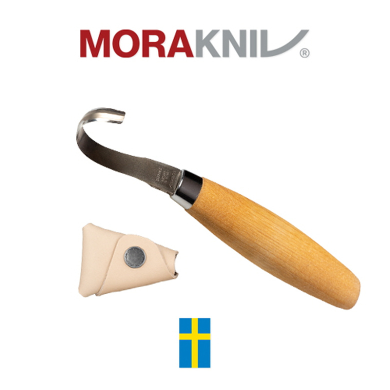 모라 나이프(Morakniv) 모라나이프 우드카빙 스푼나이프 162 양날 조각도 +가죽쉬스