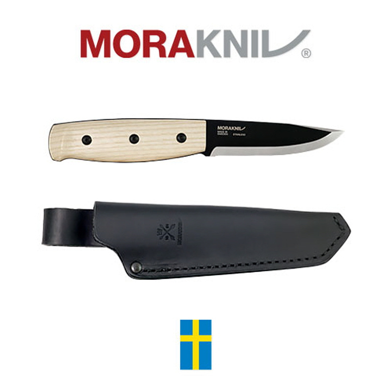 모라 나이프(Morakniv) 모라나이프 클래식 풀탱 부시크래프트 나이프 위트 블랙 블레이드 애쉬 우드