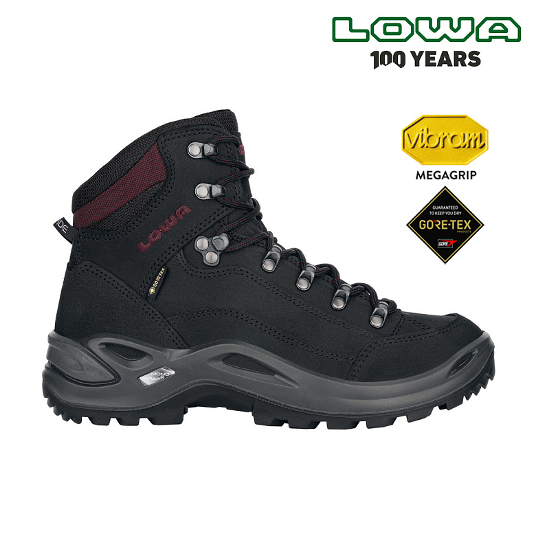 로바(LOWA) 로바 메가그립 레니게이드 MID GTX 와이드 블랙 9947 여성등산화