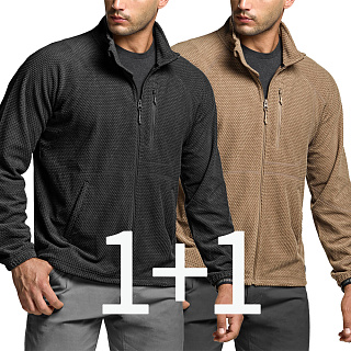 씨큐알(CQR) [1+1]CQR 그리드 플리스 아웃도어 등산 긴팔 방한 자켓