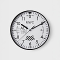 MWC시계(MWC) MWC 고도계 화이트 벽시계 (무소음)