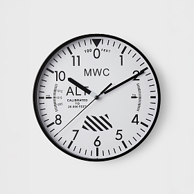 MWC시계(MWC) MWC 고도계 화이트 벽시계 (무소음)