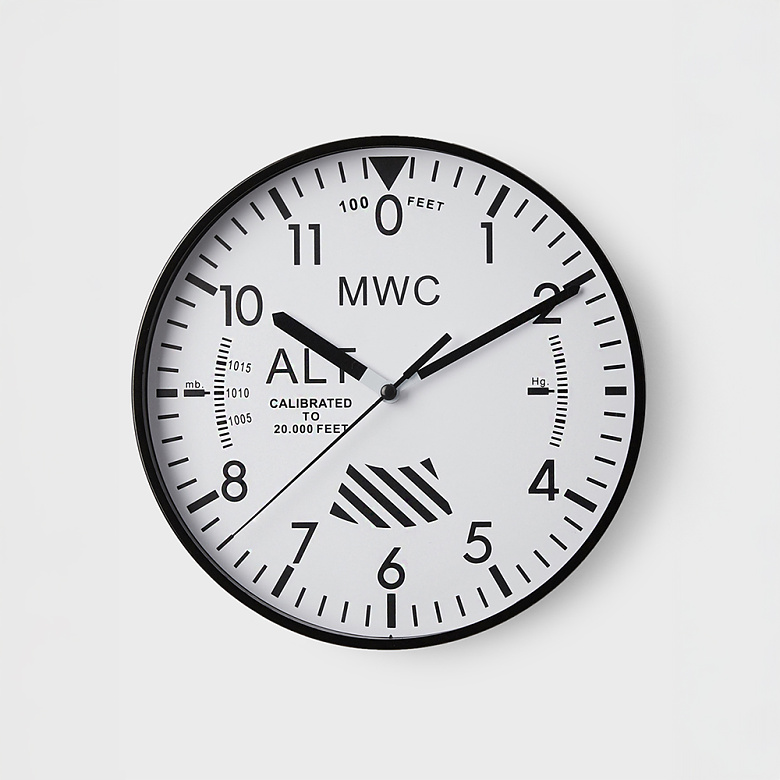 MWC시계(MWC) MWC 고도계 화이트 벽시계 (무소음)