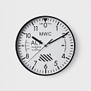 MWC 고도계 화이트 벽시계 (무소음)