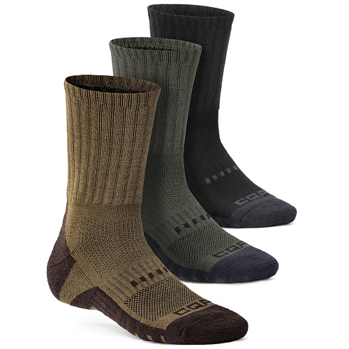 씨큐알(CQR) CQR 국산 울함량 71% 아웃도어 보온 사계절 등산 쿠션 중목양말 3팩