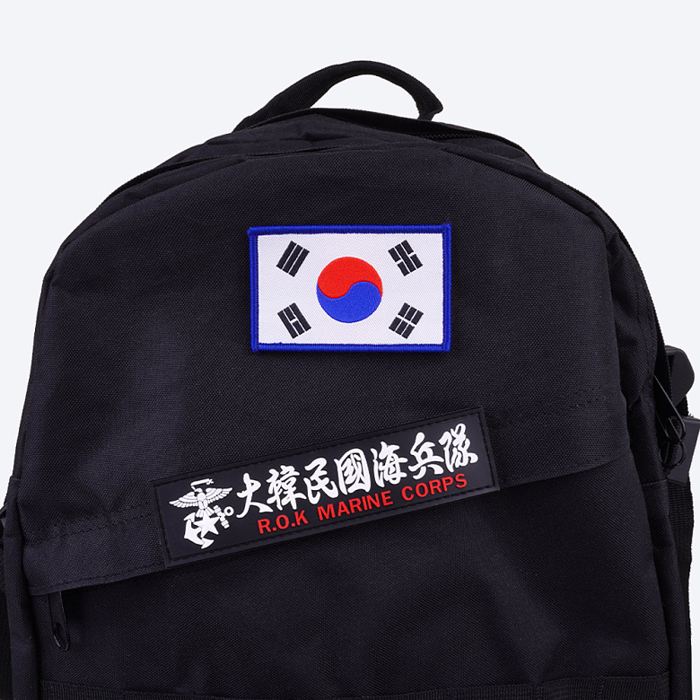 군화와고무신(gunhwawa gomusin) 군화와고무신 대한민국 해병대 한자 PVC 실리콘 패치 검정 PC017