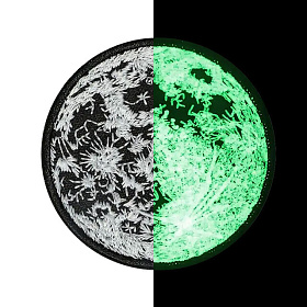 쿠닌(QOONIN) 쿠닌 야광 자수 달 FULL MOON 패치 와펜 열접착