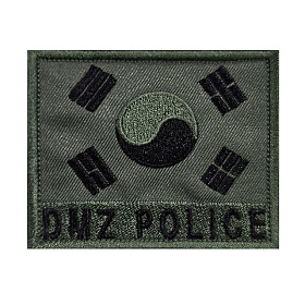 쿠닌(QOONIN) 쿠닌 DMZ POLICE 태극기 패치 와펜 국방색