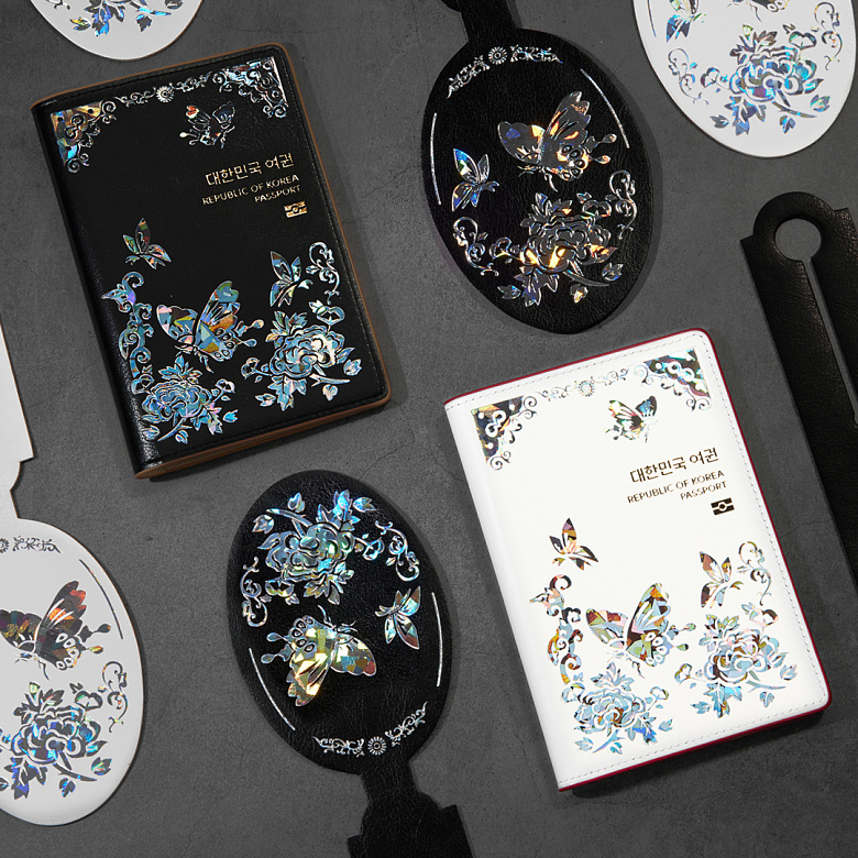 한소품(Hansopum) 한소품 자개 여권케이스<나비>