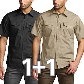 씨큐알(CQR) [1+1]CQR 스판 아웃도어 택티컬 포켓 반팔셔츠