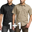 [1+1]CQR 스판 아웃도어 택티컬 포켓 반팔셔츠
