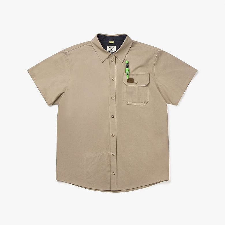 데어바이(THEREBY) 데어바이 BEIGE 더블 포켓 하드 워크 셔츠