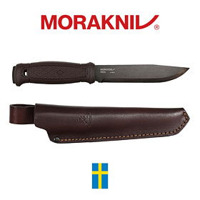 모라 나이프(Morakniv) 모라나이프 가버그 그랜드 블랙블레이드 스테인레스강 가죽쉬스 브라운