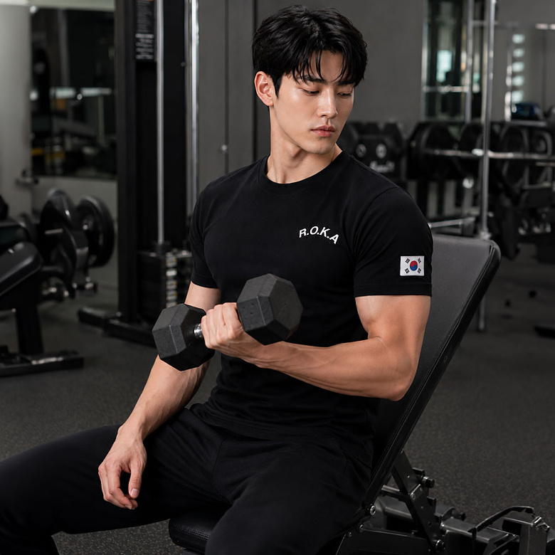 밀리브로(Milibro) 머슬핏 로카 티셔츠 RT004