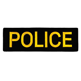 쿠닌(QOONIN) 쿠닌 POLICE 대형 자수 패치 와펜 옐로우