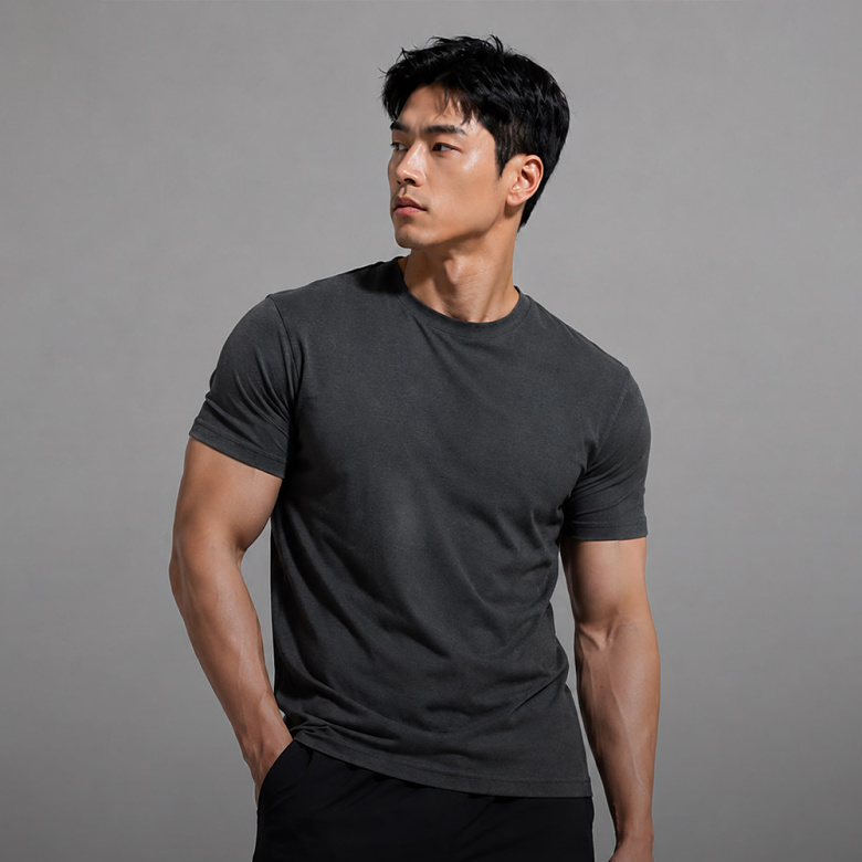 밀리브로(Milibro) 밀텍 머슬핏 무지 반팔 티셔츠 RT005