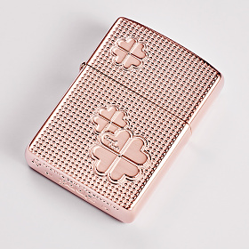 지포(Zippo) 지포 라이터 굿럭 네잎클로버 로즈골드