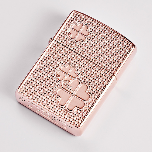 지포(Zippo) 지포 라이터 굿럭 네잎클로버 로즈골드