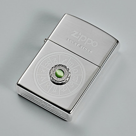 지포(Zippo) 지포 라이터 럭키스톤 은도금 (그린)
