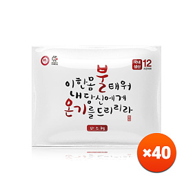 기타브랜드(ETC) 국내생산 불온기 붙이는 핫팩 50g 40개 파스형 온열패치