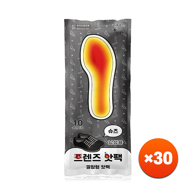 기타브랜드(ETC) 국내생산 프렌즈 깔창핫팩 발난로 30개 남성용