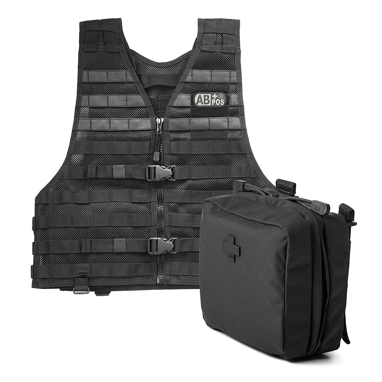 511 VTAC 전술 조끼 + 매딕 파우치 (블랙/블랙)